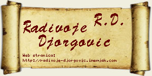Radivoje Đorgović vizit kartica